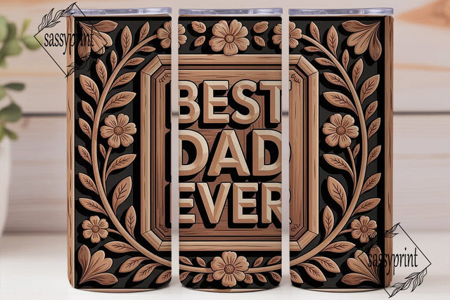 Best Dad Ever 20oz Tumbler Wrap Sublimation sassyprint 