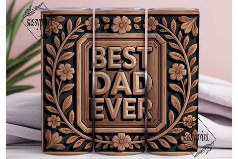 Best Dad Ever 20oz Tumbler Wrap Sublimation sassyprint 