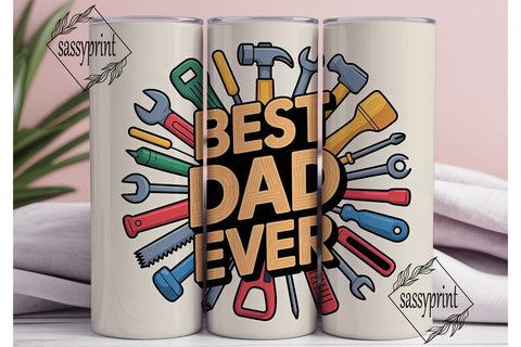 Best Dad Ever 20oz Tumbler Wrap Sublimation sassyprint 