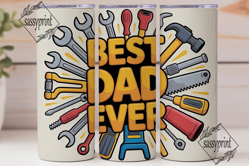 Best Dad Ever 20oz Tumbler Wrap Sublimation sassyprint 
