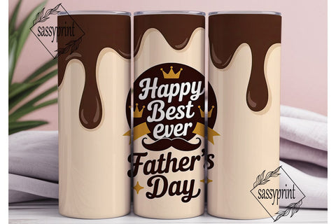 Best Dad Ever Chocolate Tumbler Wrap Sublimation sassyprint 