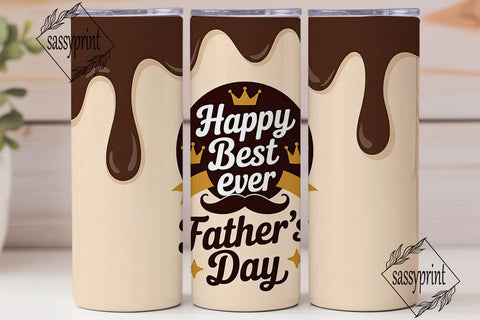 Best Dad Ever Chocolate Tumbler Wrap Sublimation sassyprint 