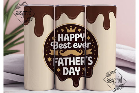 Best Dad Ever Chocolate Tumbler Wrap Sublimation sassyprint 