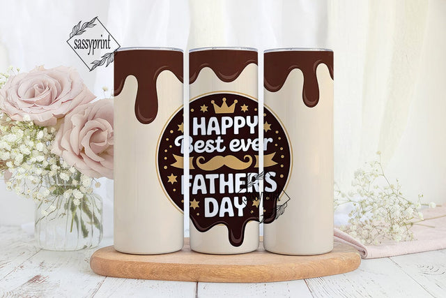 Best Dad Ever Chocolate Tumbler Wrap Sublimation sassyprint 
