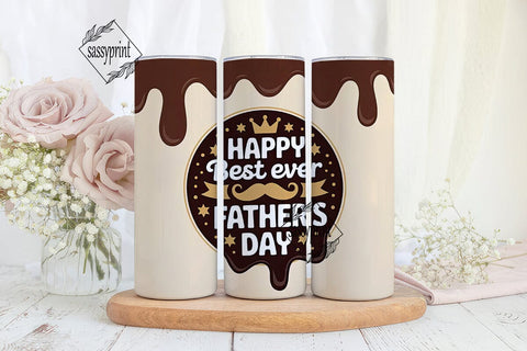 Best Dad Ever Chocolate Tumbler Wrap Sublimation sassyprint 
