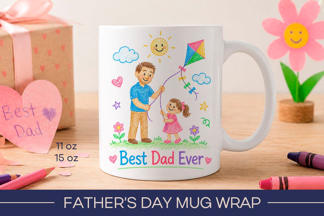 Best Dad Ever Mug Design Sublimation KMarinaDesign 
