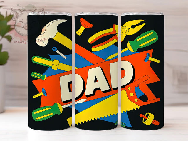 Best Dad Ever Tools 20oz Tumbler Wrap, Colorful Tools Design, Handyman Dad, Father’s Day Gift, DIY Dad Humor, 20oz Tumbler Wrap, Sublimation PNG Sublimation Lara' s Designs 