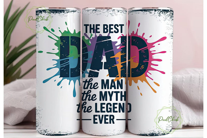 Best Dad Ever Tumbler Wrap Sublimation PixelChick 