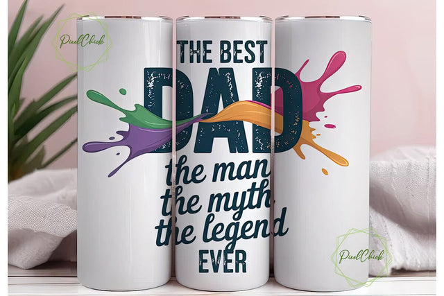 Best Dad Ever Tumbler Wrap Sublimation PixelChick 