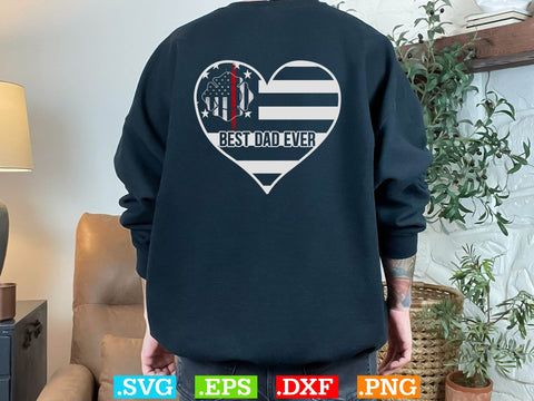 Best Dad Ever USA Flag Fathers Day Firefighter Red Line T-Shirt, Fire Fighter Svg, Fire Department Hat, Usa Flag Firefither T-shirt Design SVG Creativeart88 