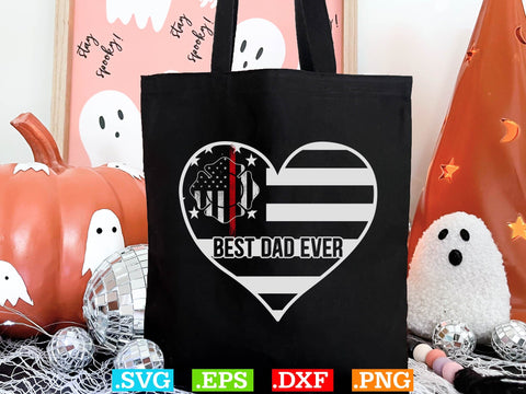 Best Dad Ever USA Flag Fathers Day Firefighter Red Line T-Shirt, Fire Fighter Svg, Fire Department Hat, Usa Flag Firefither T-shirt Design SVG Creativeart88 