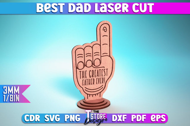 Best Dad Laser Cut | Dad Award Laser Cut Design | CNC Files SVG The T Store Design 