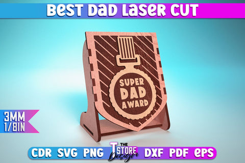Best Dad Laser Cut | Dad Award Laser Cut Design | CNC Files SVG The T Store Design 