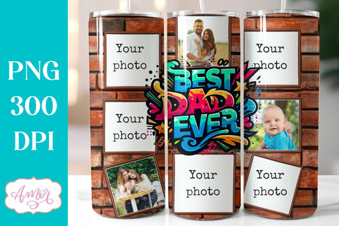 Best Dad Photo tumbler wrap Sublimation PNG | Father's day Sublimation Amorclipart 
