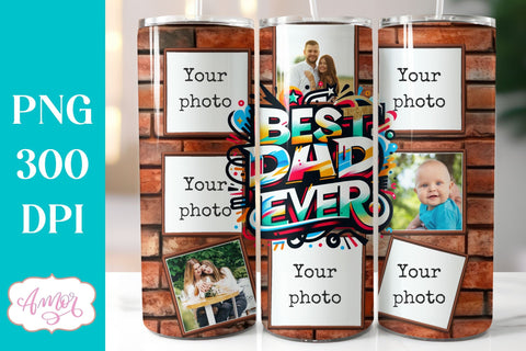 Best Dad Photo tumbler wrap Sublimation PNG Father's day Sublimation Amorclipart 