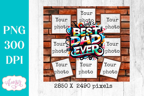 Best Dad Photo tumbler wrap Sublimation PNG Father's day Sublimation Amorclipart 