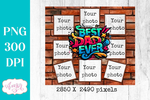 Best Dad Photo tumbler wrap Sublimation PNG | Father's day Sublimation Amorclipart 