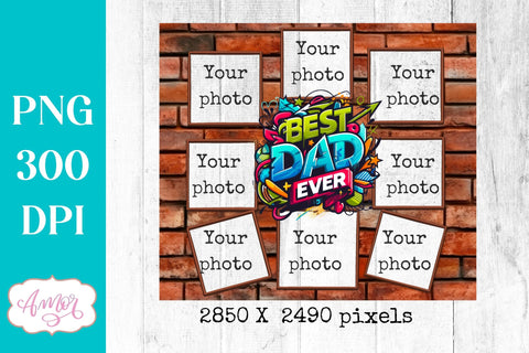 Best Dad Photo tumbler wrap Sublimation PNG Father's day Sublimation Amorclipart 