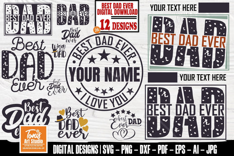 Best Dad SVG Bundle | Best Dad Ever SVG | Father's Day SVG SVG TonisArtStudio 
