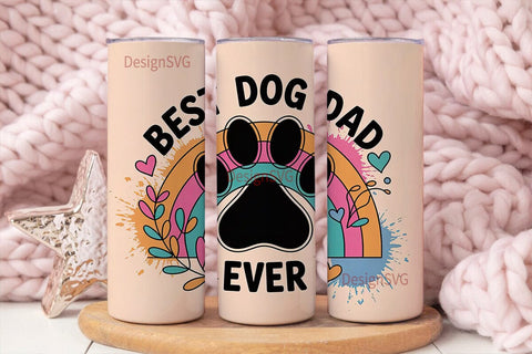 Best Dog Dad Ever 20oz Tumbler Wrap Sublimation DesignSVG 