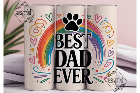 Best Dog Dad Ever 20oz Tumbler Wrap Sublimation sassyprint 