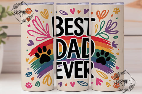 Best Dog Dad Ever 20oz Tumbler Wrap Sublimation sassyprint 
