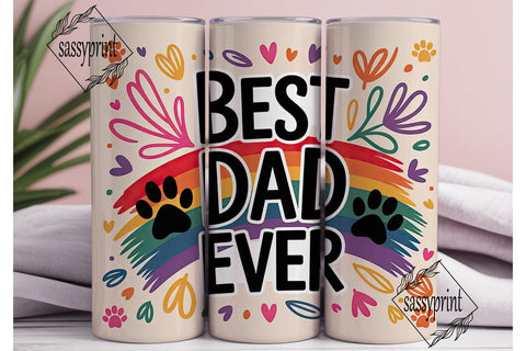 Best Dog Dad Ever 20oz Tumbler Wrap Sublimation sassyprint 