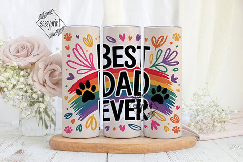 Best Dog Dad Ever 20oz Tumbler Wrap Sublimation sassyprint 