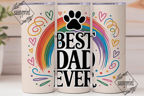 Best Dog Dad Ever 20oz Tumbler Wrap Sublimation sassyprint 