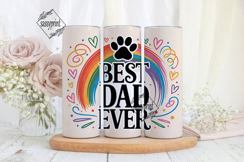 Best Dog Dad Ever 20oz Tumbler Wrap Sublimation sassyprint 