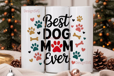 Best Dog Mom 20oz Tumbler Wrap Sublimation DesignSVG 