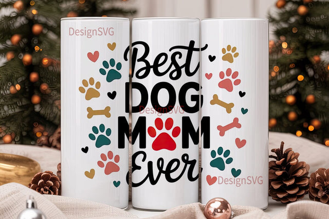 Best Dog Mom 20oz Tumbler Wrap Sublimation DesignSVG 
