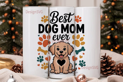 Best Dog Mom 20oz Tumbler Wrap Sublimation DesignSVG 