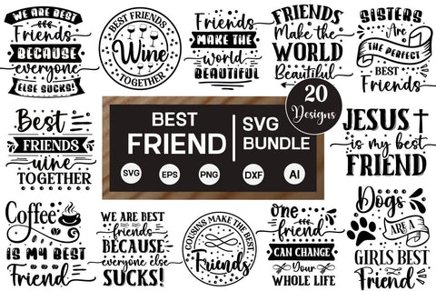 Best friend Bundle, Friendship SVG Bundle, SVGs,Quotes and Sayings,Food & Drink,On Sale, Print & Cut SVG DesignPlante 503 