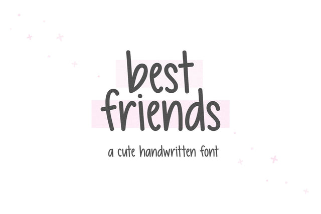 Best Friends - Cute Handwritten Font Font KA Designs 