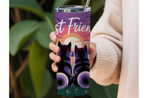 Best Friends Dog 20oz Tumbler Wrap Sublimation DesignSVG 