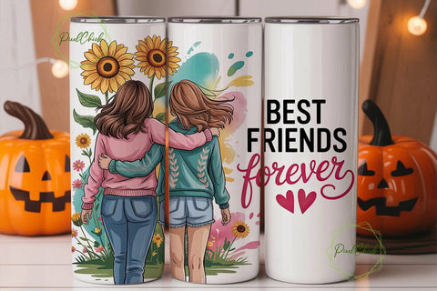 Best Friends Forever 20oz Tumbler Wrap Sublimation PixelChick 
