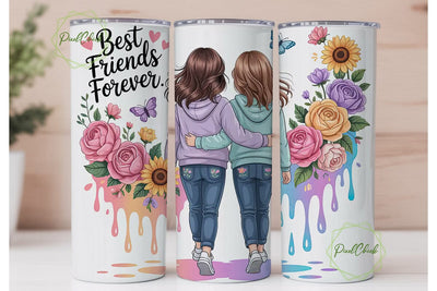 Best Friends Forever 20oz Tumbler Wrap Sublimation PixelChick 