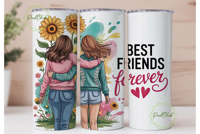 Best Friends Forever 20oz Tumbler Wrap Sublimation PixelChick 