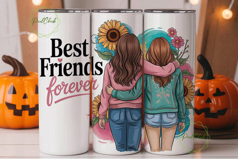 Best Friends Forever 20oz Tumbler Wrap Sublimation PixelChick 