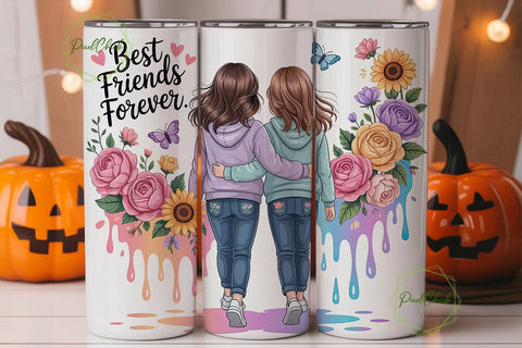 Best Friends Forever 20oz Tumbler Wrap Sublimation PixelChick 