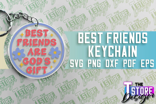 Best Friends Keychain | Funny Quotes SVG | Friendship SVG | Besties Design SVG The T Store Design 