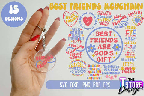 Best Friends Keychain | Funny Quotes SVG | Friendship SVG | Besties Design SVG The T Store Design 