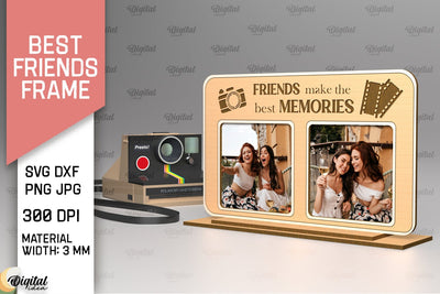 Best Friends Photo Frame Laser Cut. Friends Photo Frame SVG SVG Evgenyia Guschina 