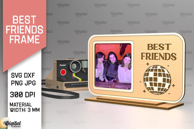 Best Friends Photo Frame Laser Cut. Friends Photo Frame SVG SVG Evgenyia Guschina 