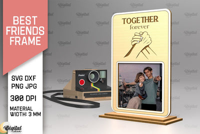 Best Friends Photo Frame Laser Cut. Friends Photo Frame SVG SVG Evgenyia Guschina 