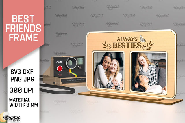 Best Friends Photo Frame Laser Cut. Friends Photo Frame SVG SVG Evgenyia Guschina 