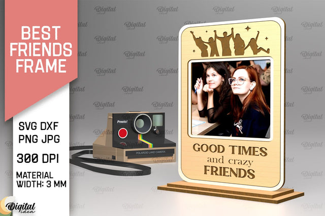 Best Friends Photo Frame Laser Cut. Friends Photo Frame SVG SVG Evgenyia Guschina 