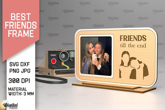 Best Friends Photo Frame Laser Cut. Friends Photo Frame SVG SVG Evgenyia Guschina 