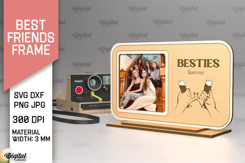 Best Friends Photo Frames Laser Cut Bundle. Friends Photo Frames SVG SVG Evgenyia Guschina 